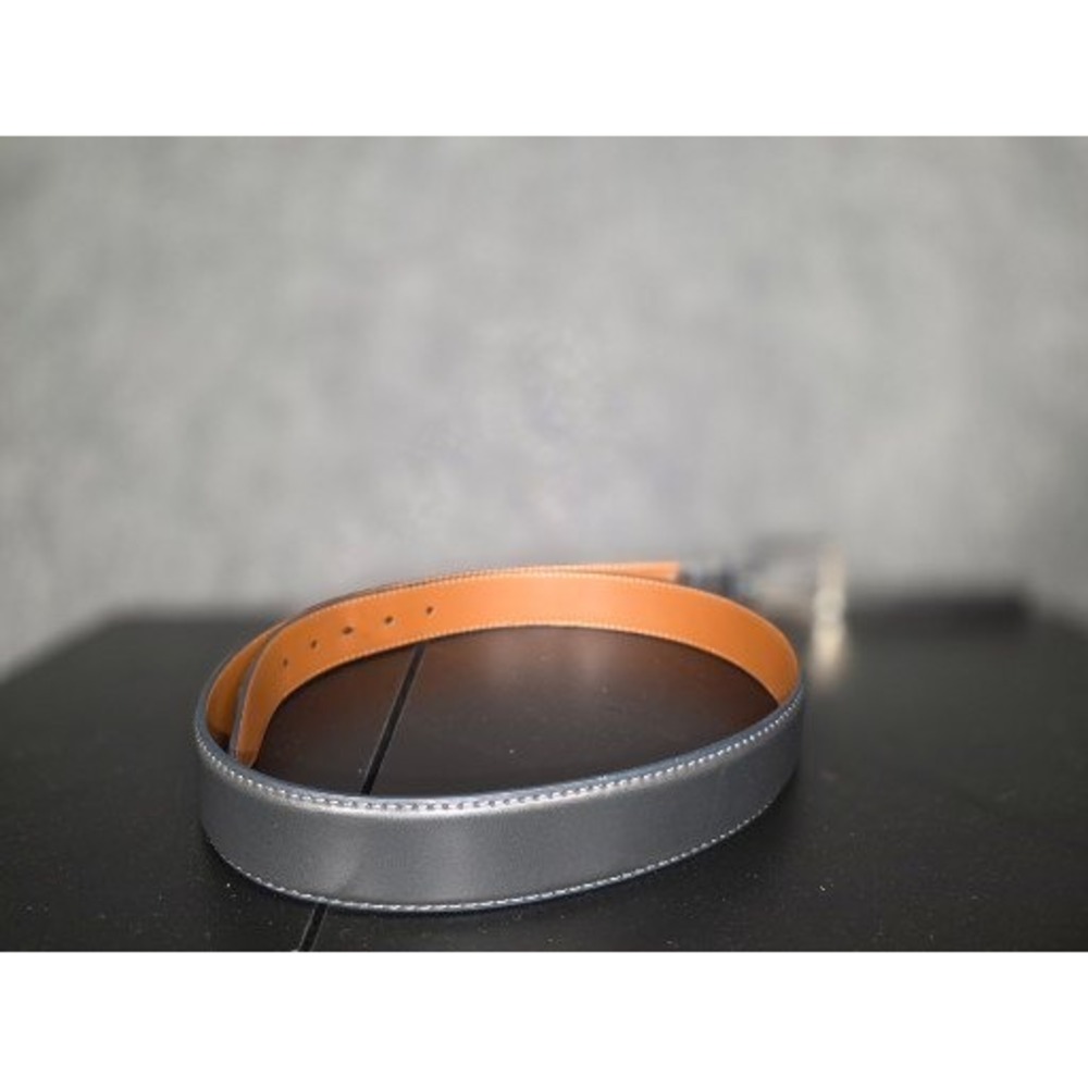 English Laundry Mens Grey Genuine Leather Belt Size 40 Silver‎ Buckle 30018 Work - Picture 4 of 6